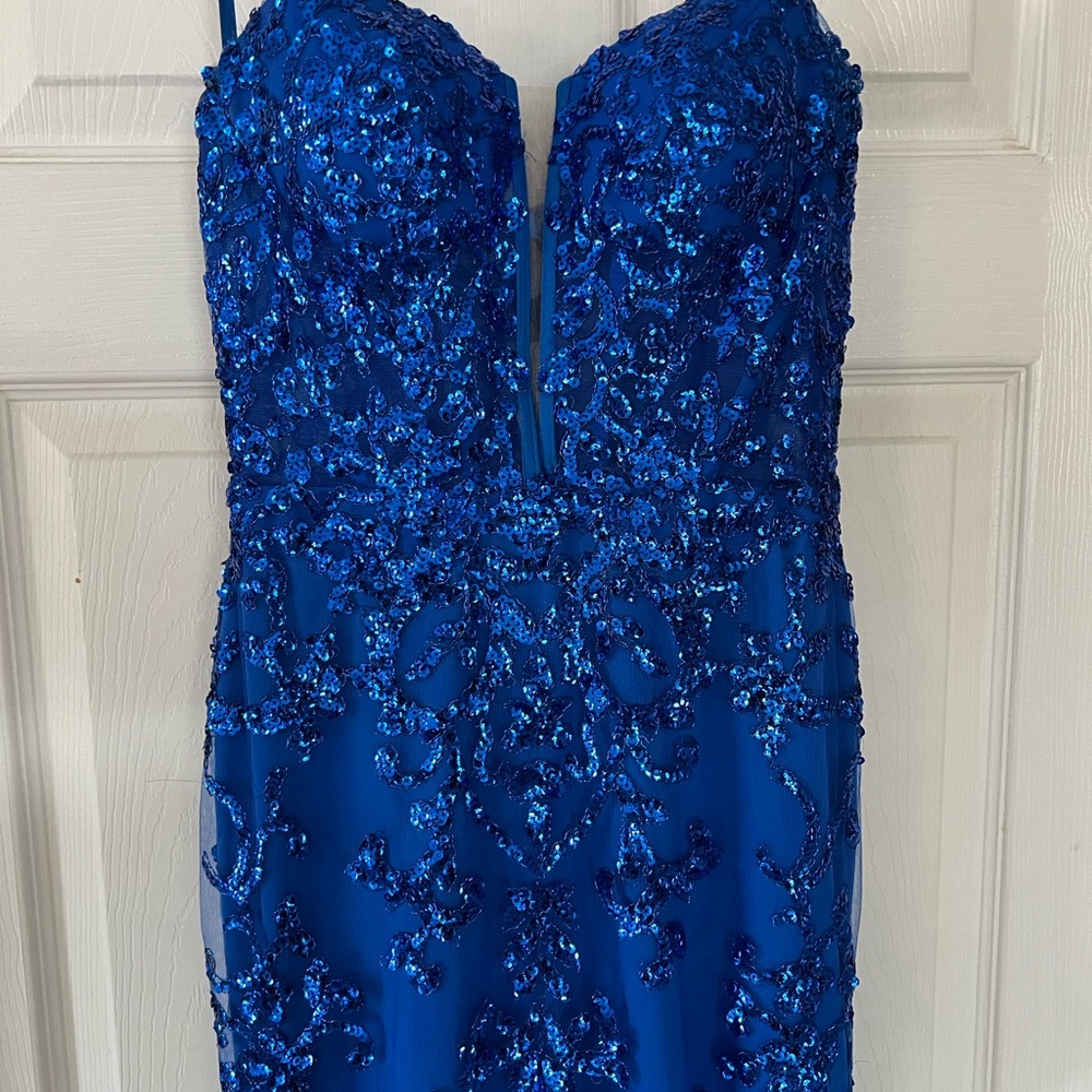 Others Follow Royal Blue Sequin Gown